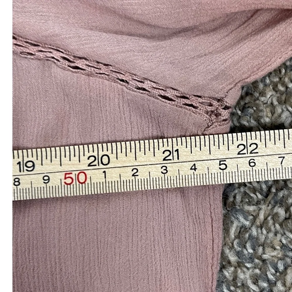 Knox Rose Blouse Womens XL Pink Excellent Smocked Boho 3/4 Sleeve Rayon Top - Picture 12 of 15